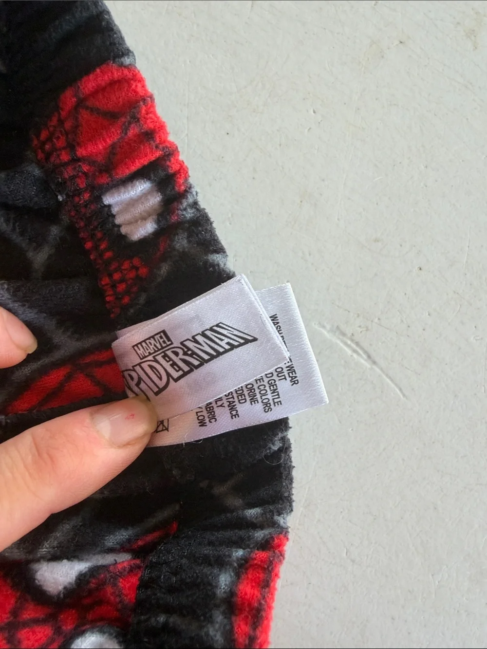 Marvel Spiderman Kids Red & Black Spider Face Fleece Pajama Pants - Picture 3 of 4
